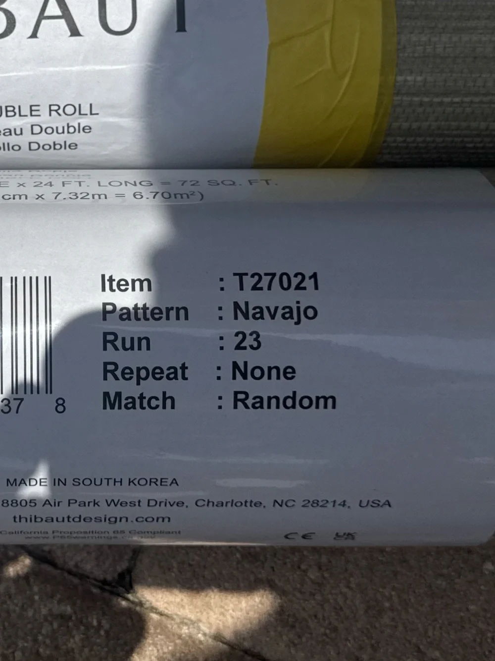 NWT THIBAUT Raffia Wallpaper T27021 Navajo Natural Grey 1 Double Roll PLUS